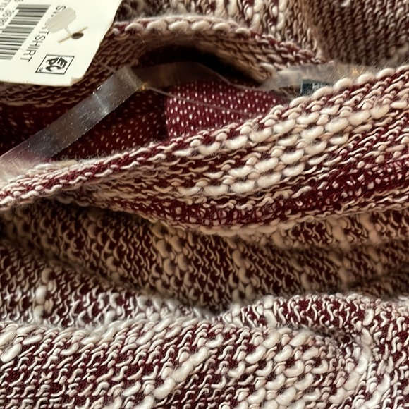 BNWT Karen Scott 1X Sweatshirt 3/4 Sleeve (White&Merlot) - Picture 3 of 7